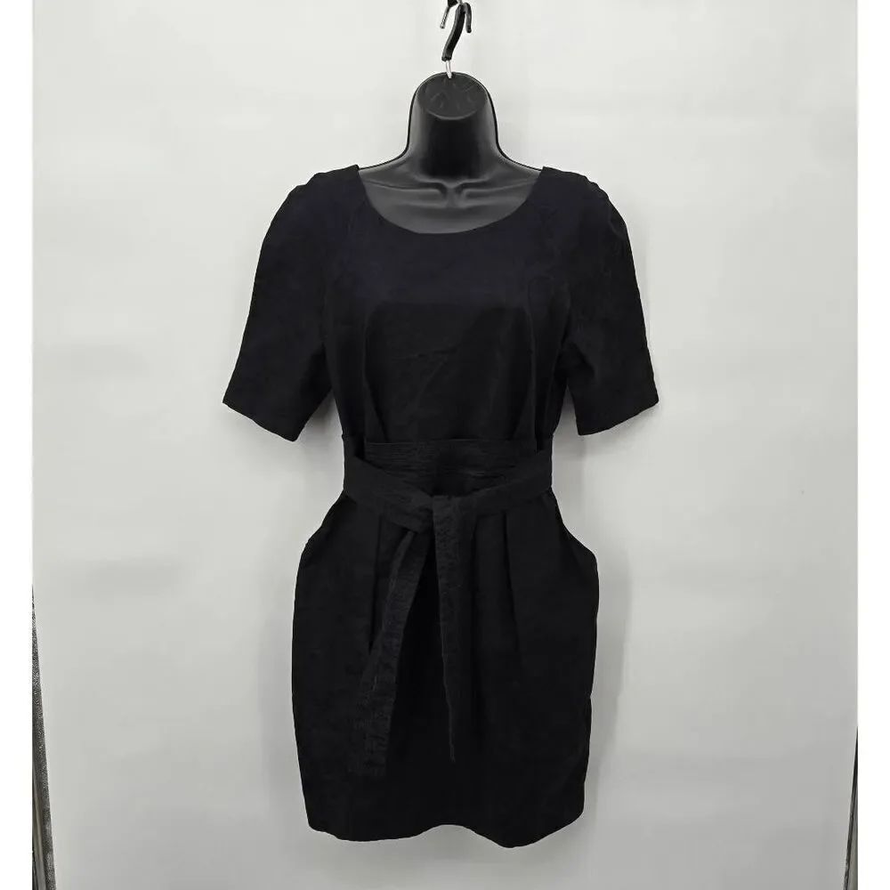 Stella McCartney Black Dress Size 40 US 4 Damask Tie Waist